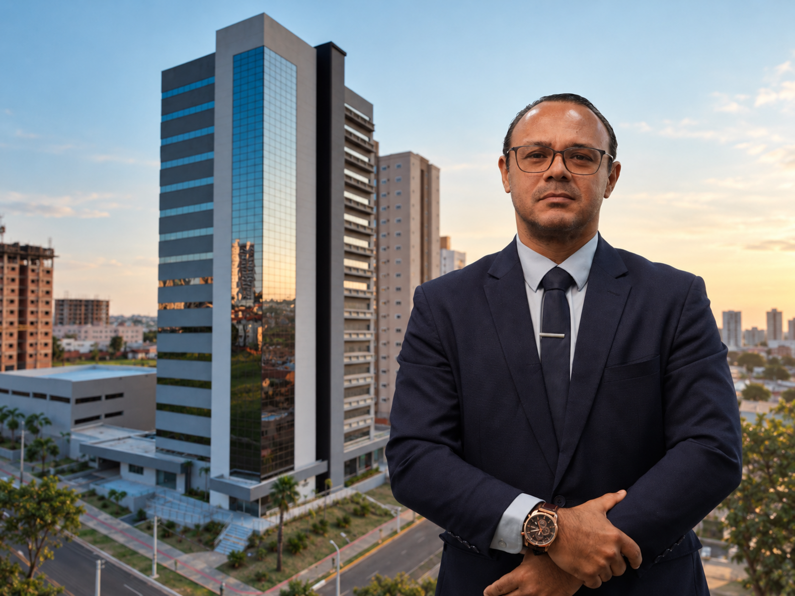 Dr. Sóstenes Maciel e prédio da unidade de Campo Grande